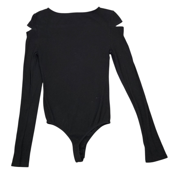 Kendall & Kylie Black Long Sleeve Asymmetrical Bodysuit - Picture 5 of 5